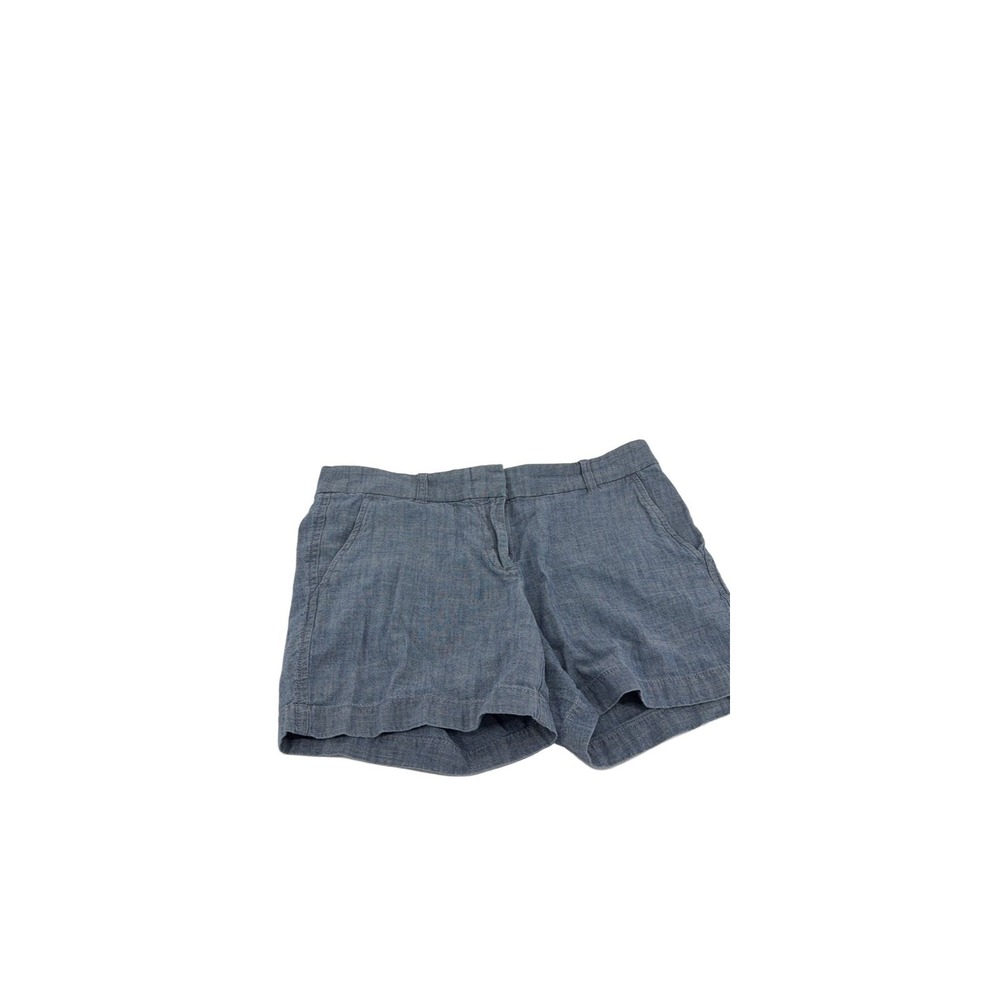 J.CREW Chambray Shorts Women's Blue Size 4‎ Cotton Casual Chino Pockets